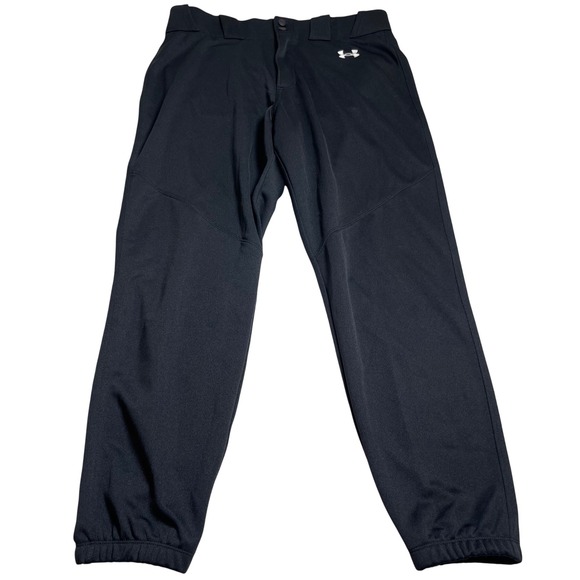 Under Armour Baseball Pants Mens LG Black Athletic Training Pants Utility - Picture 1 of 15